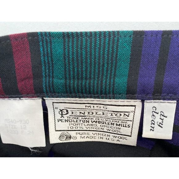 VINTAGE 90'S PENDLETON WOMEN'S TARTAN PLAID WOOL PLEATED SKIRT SZ 12 - Picture 4 of 4